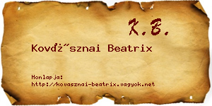 Kovásznai Beatrix névjegykártya