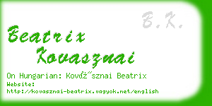 beatrix kovasznai business card